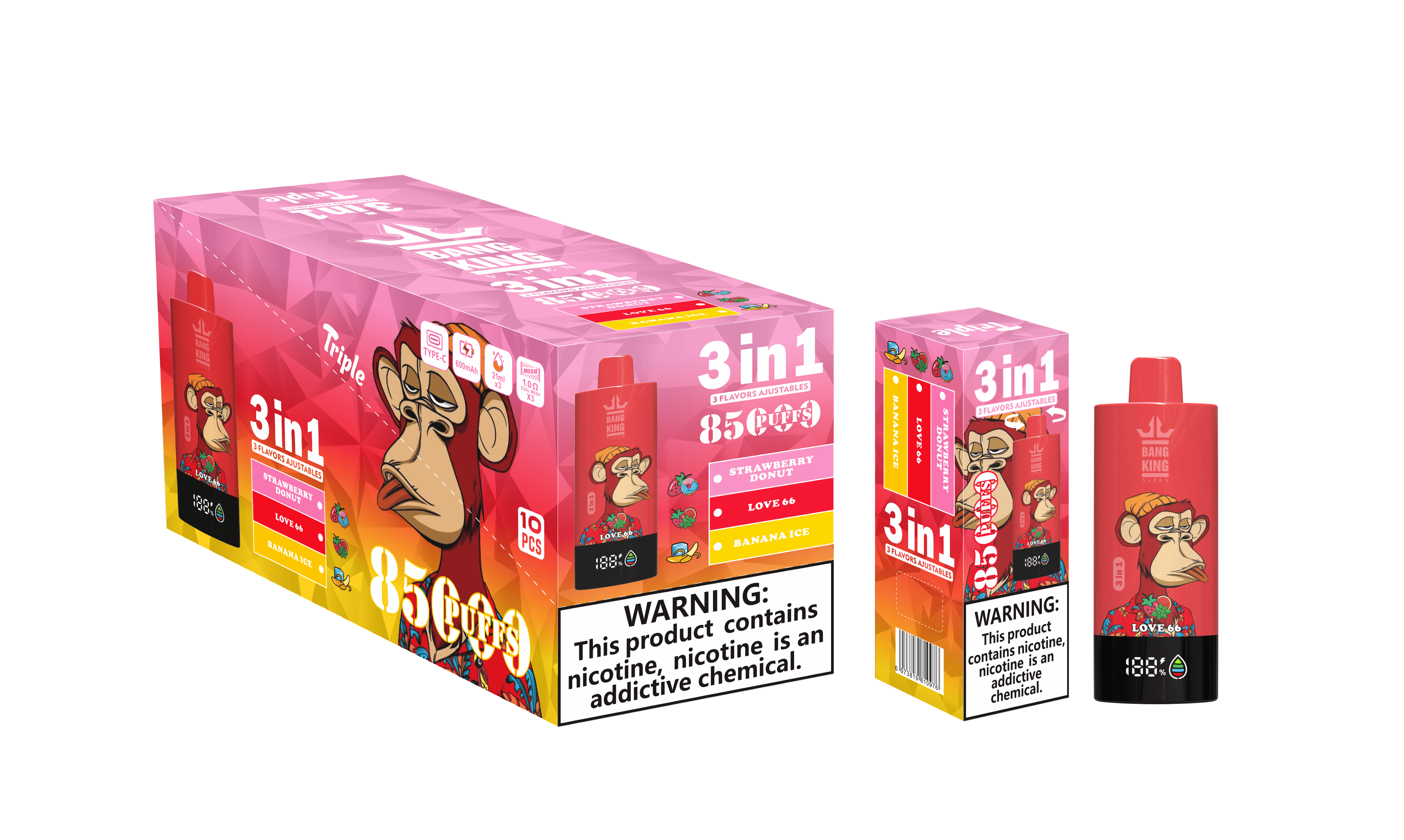 Bang King Triple 85000 puffs 3-in-1 Disposable Vape