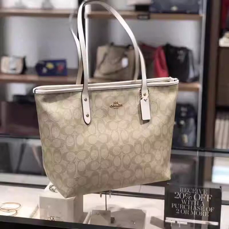 [Tax-free shopping]Coach/Coach women's bag tote bag single-sided magnetic buckle tote one-shoulder handbag shopping bag