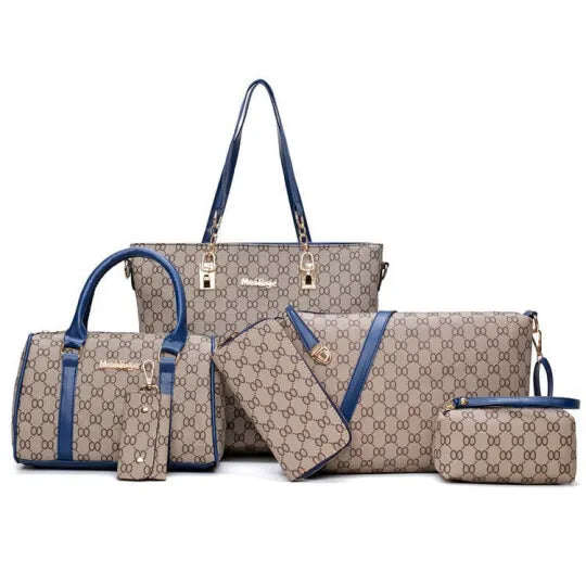 Conjunto de várias peças de bolsa de couro artesanal