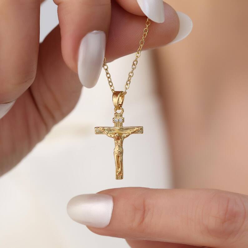 Gold Jesus Necklace