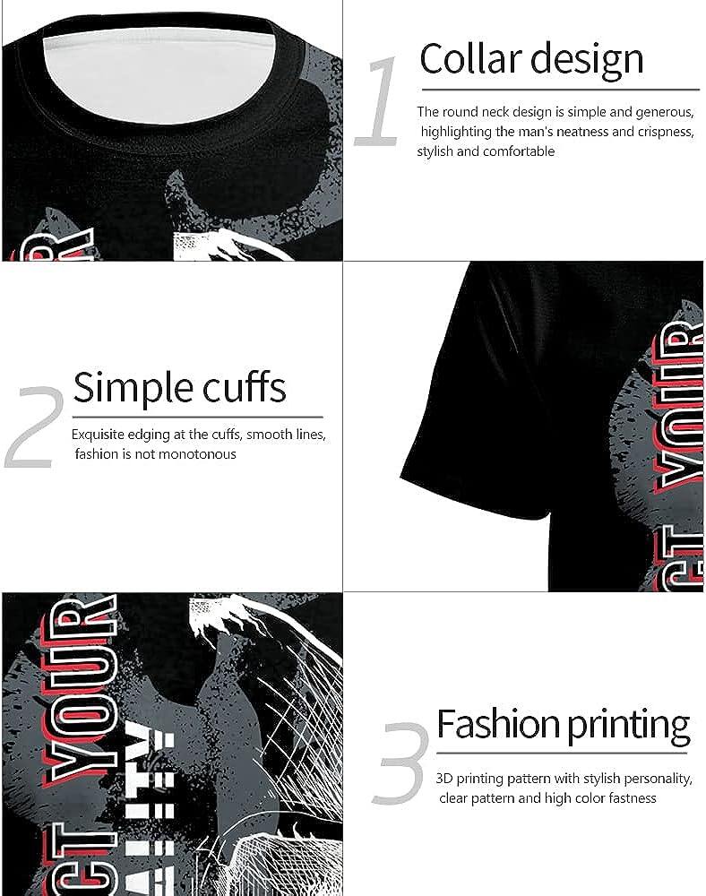 Men's 3D Print Skull T-Shirt 3D Creative Print Short Sleeve T-Shirt Casual Round Neck Novelty Street Fashion Tees Shirt