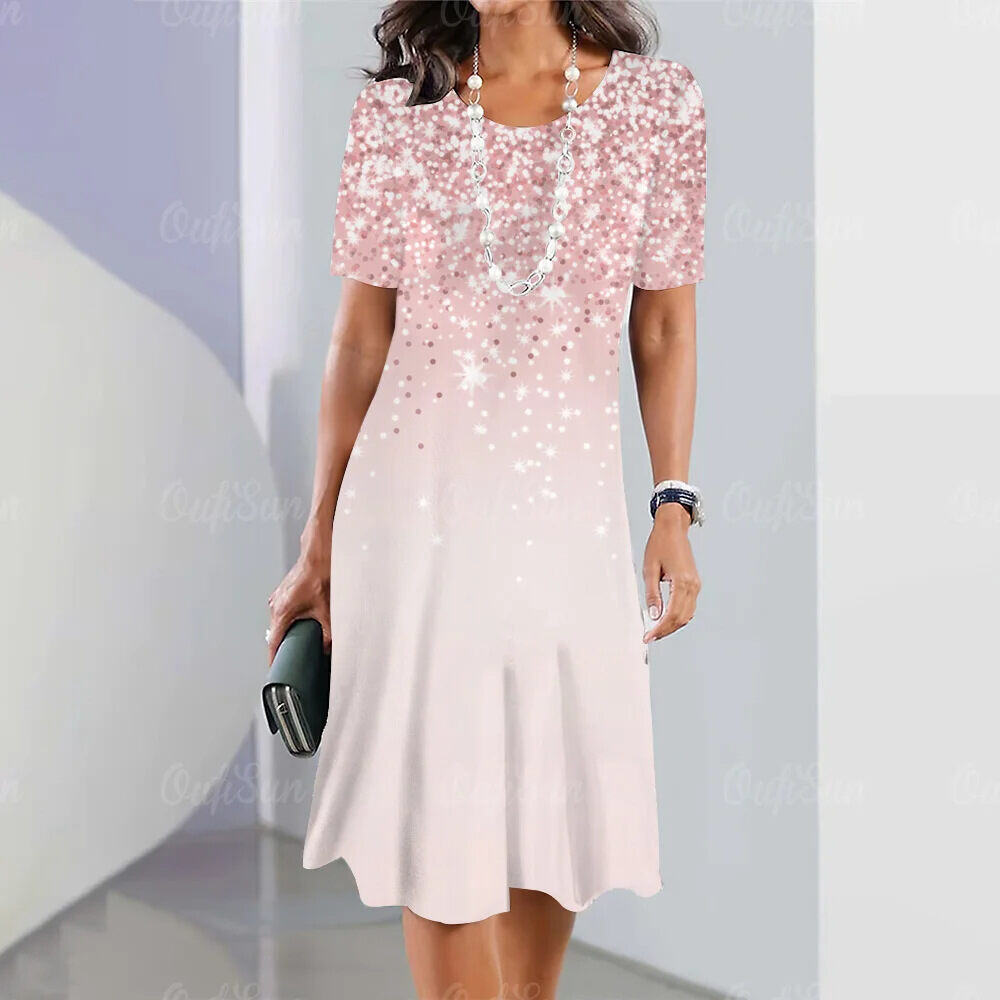🔥  🔥 【S-5XL】Vestido retrô elegante com gola redonda