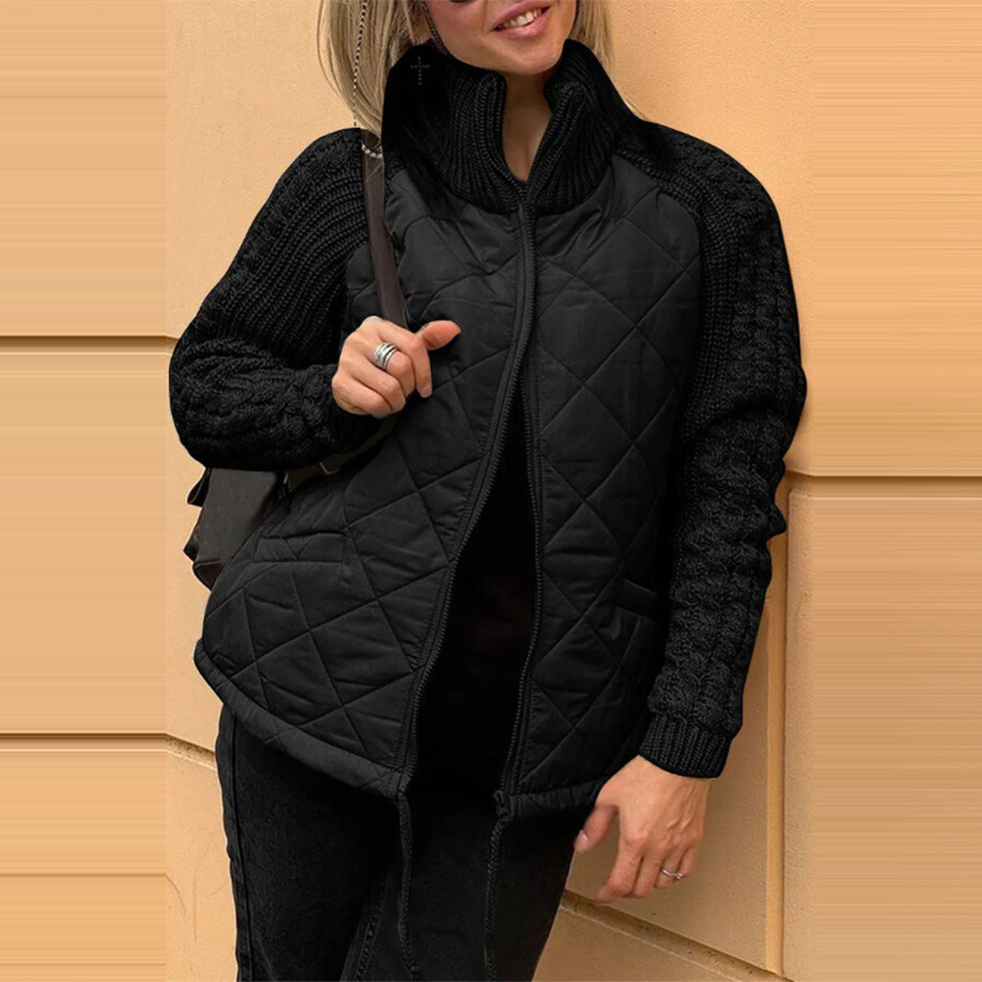 ❄️Ofertas de Inverno❄️Moda Cardigan Zipper Stand Collar Roupas de algodão