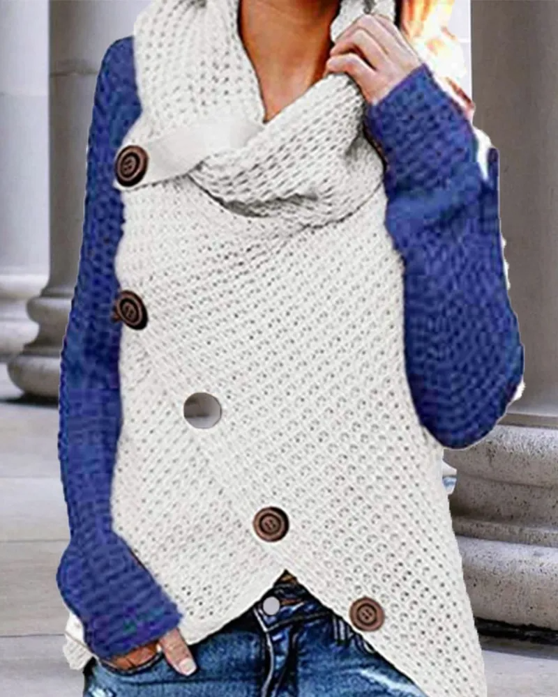 Uma gola rulê de malha simples para lazer