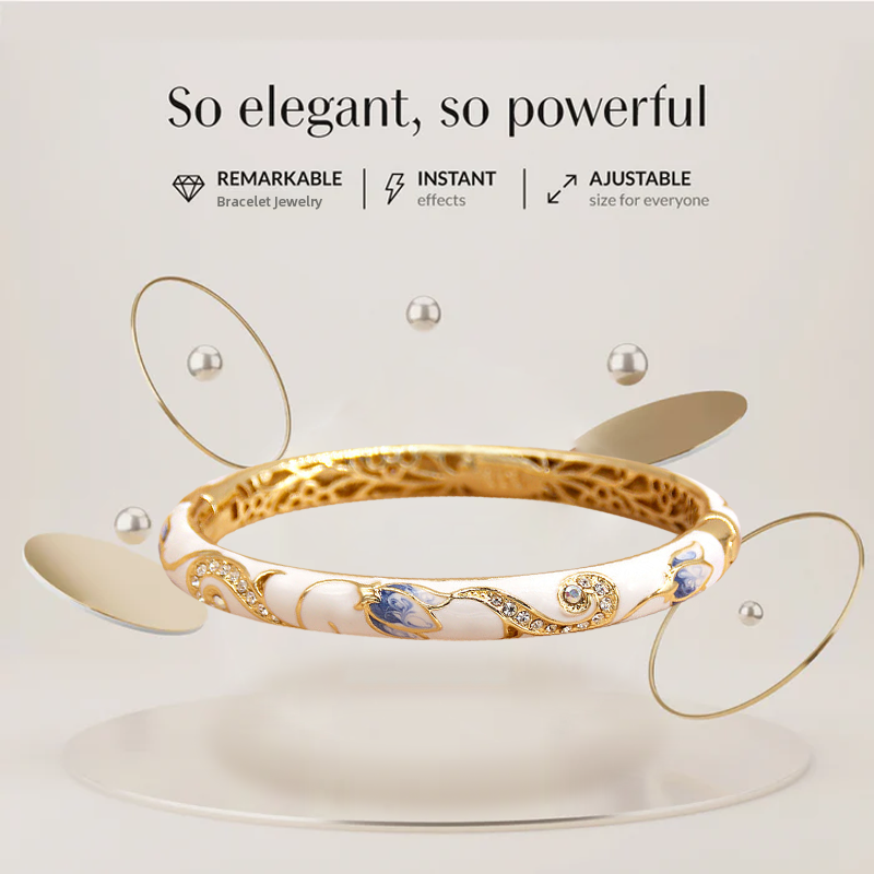 Pulseira magnética de esmalte Cloisonné de neodímio ouro titânio CZTICLE™