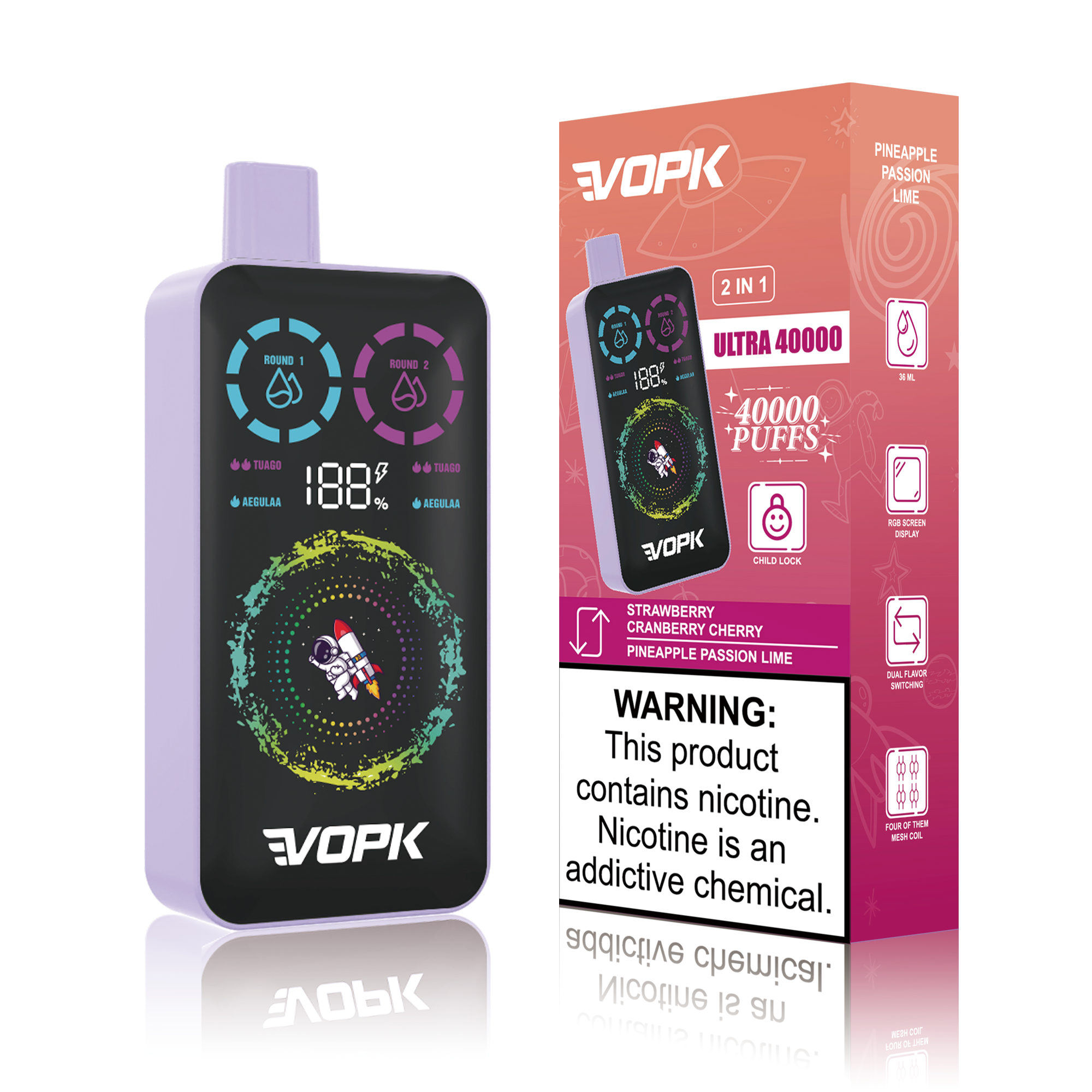 VOPK ULTRA 40000 Puffs Double Taste jednorazowe Vape - zaawansowane funkcje dla maksymalnej przyjemności z użytkowania