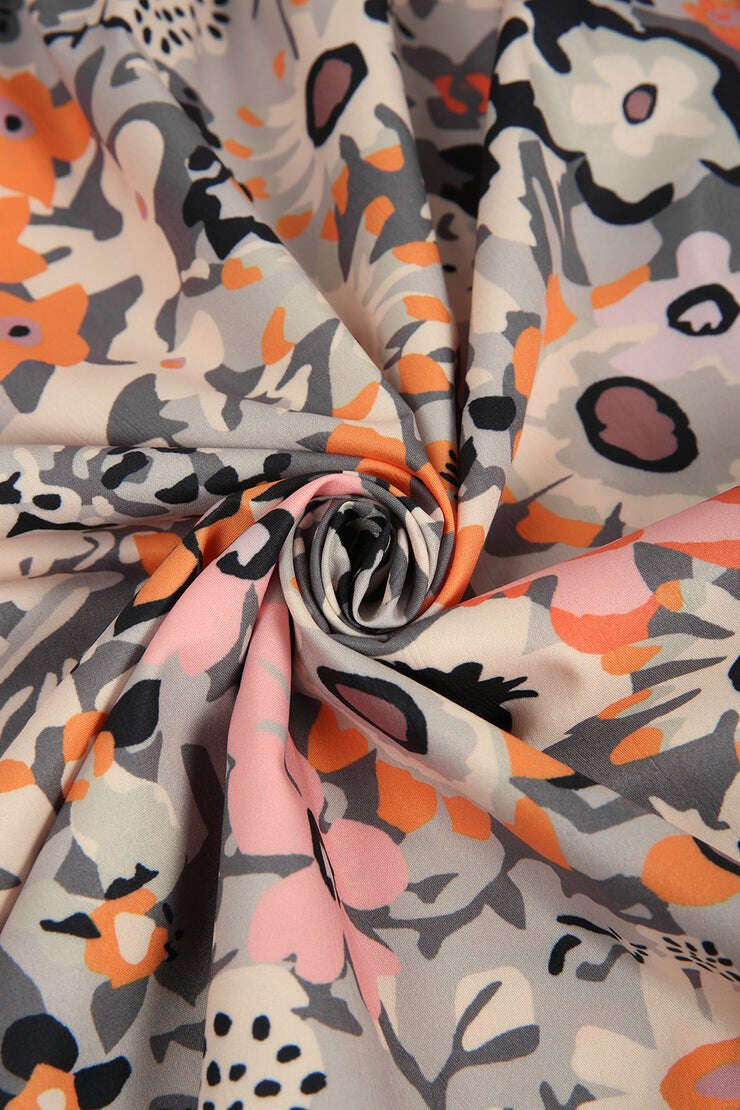 Retro květinové zahrady mini šaty s výstřihem do V