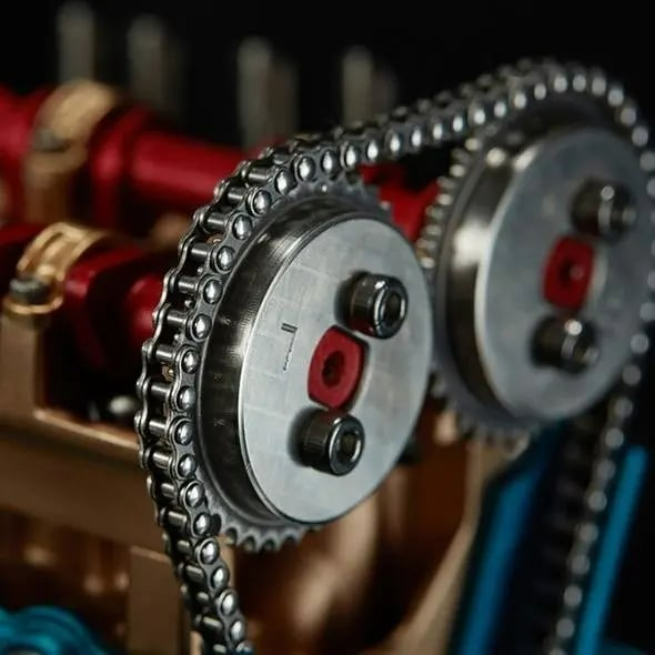 🚗Kit de modelo de motor de carro DIY para montagem mecânica de metal V8 (garantia de 3 anos)