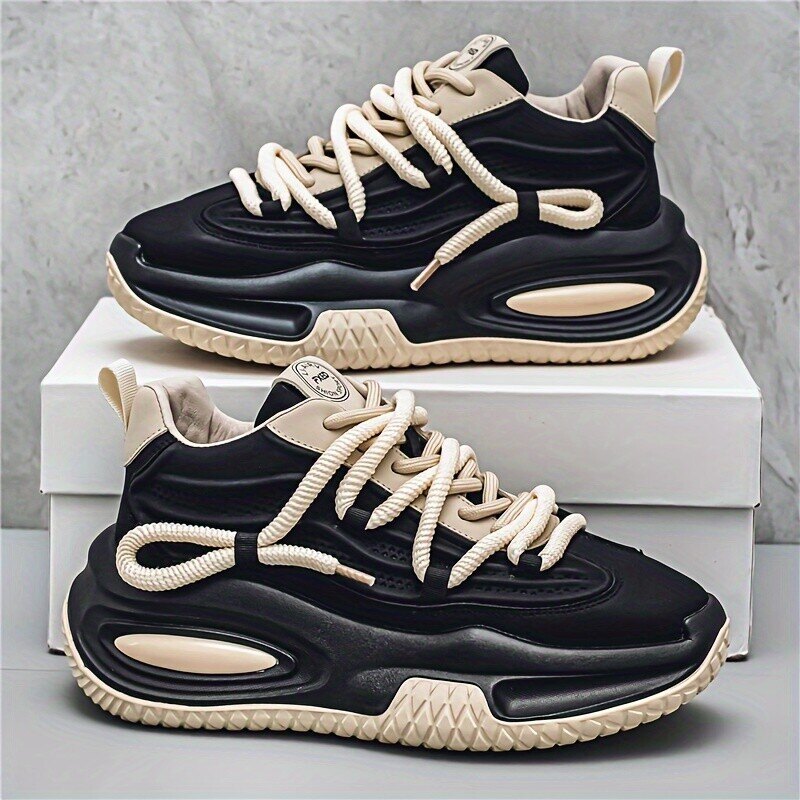 Ανδρικά αθλητικά παπούτσια με χοντρή σόλα που αναπνέει - παπούτσια με κορδόνια