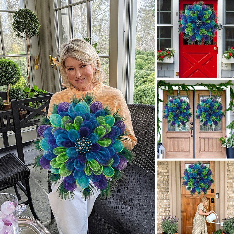 💖 Časově omezená nabídka💖 SLEVA 45 % – věnec s pavím vzorem