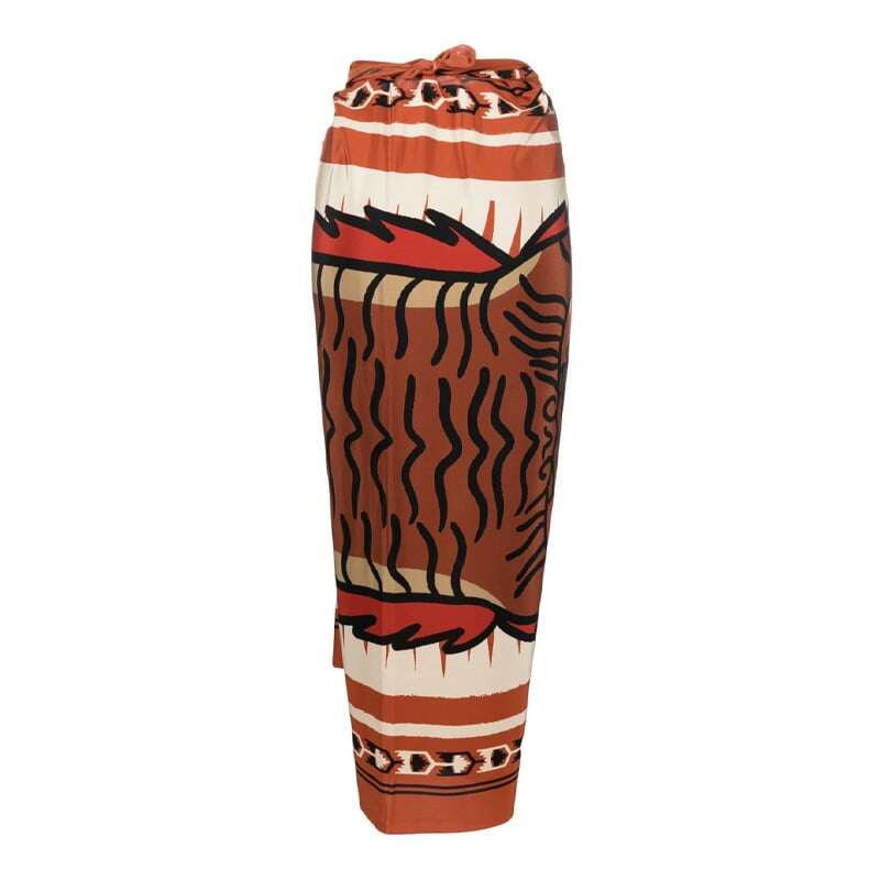 New design One Shoulder  Printed Wrap Skirt Swimsuit Set