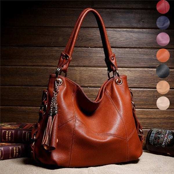 Nova bolsa de ombro de couro PU de grande capacidade