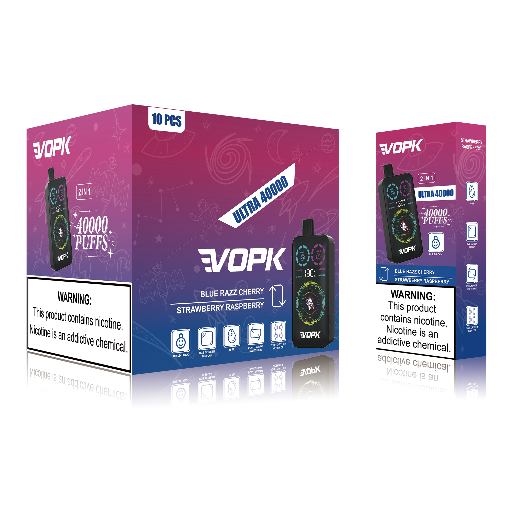 VOPK ULTRA 40000 Puffs Double Taste Jednorazowe Vape - Zaawansowane funkcje dla maksymalnej przyjemności 10 szt.