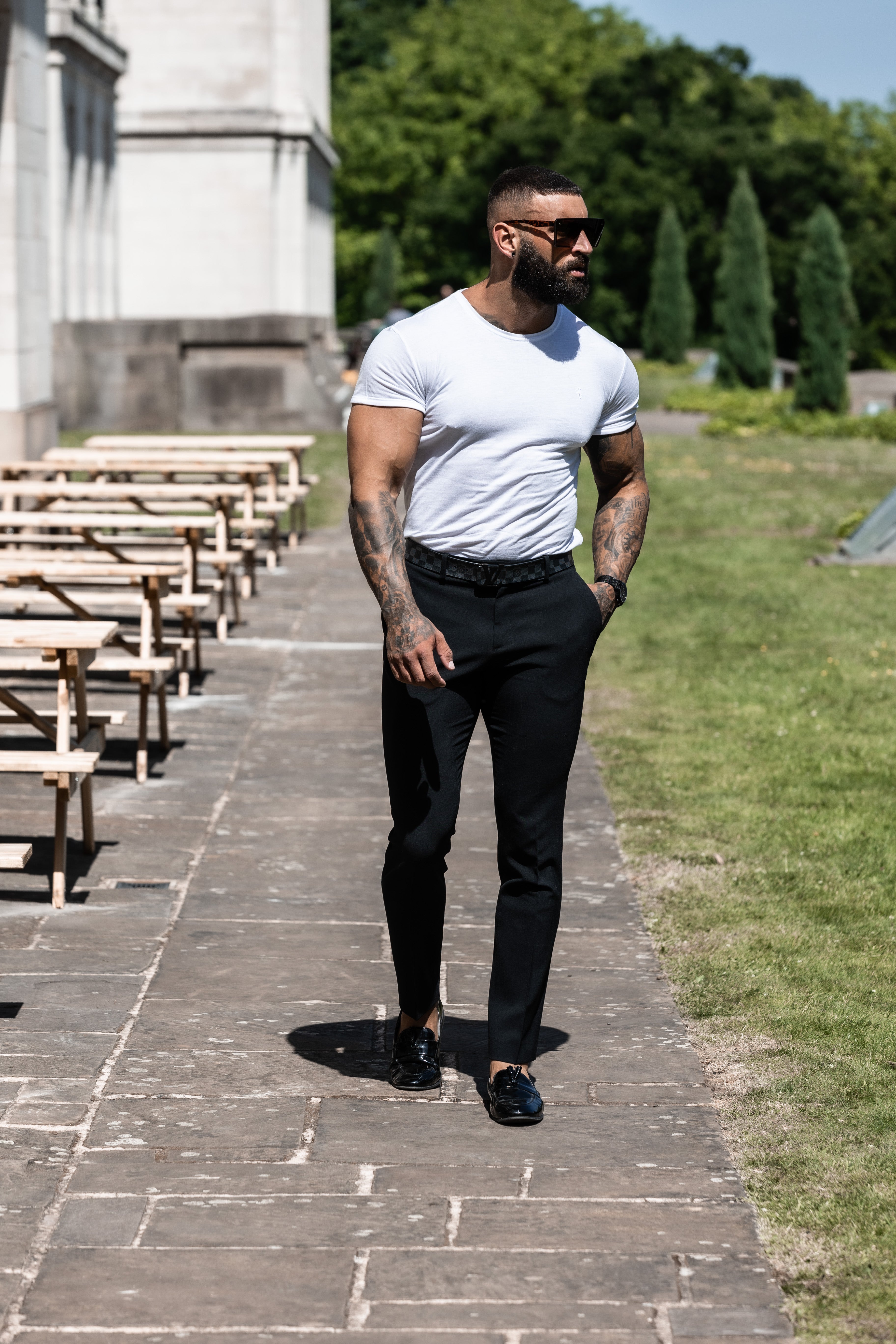 Father Sons Relaxed Formal Black Stretch Trousers - FSTR001 RELAXED