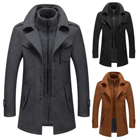 Casaco de lã masculino de duas peças