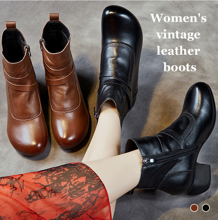 Cem em 2024 novos sapatos de couro retrô femininos