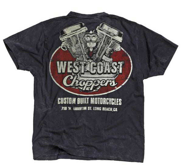 West Coast Choppers Panhead Camiseta - Azul Vintage