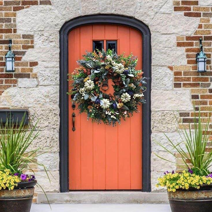 Есенна разпродажба🔥Венец от бяла тиква Ranunculus