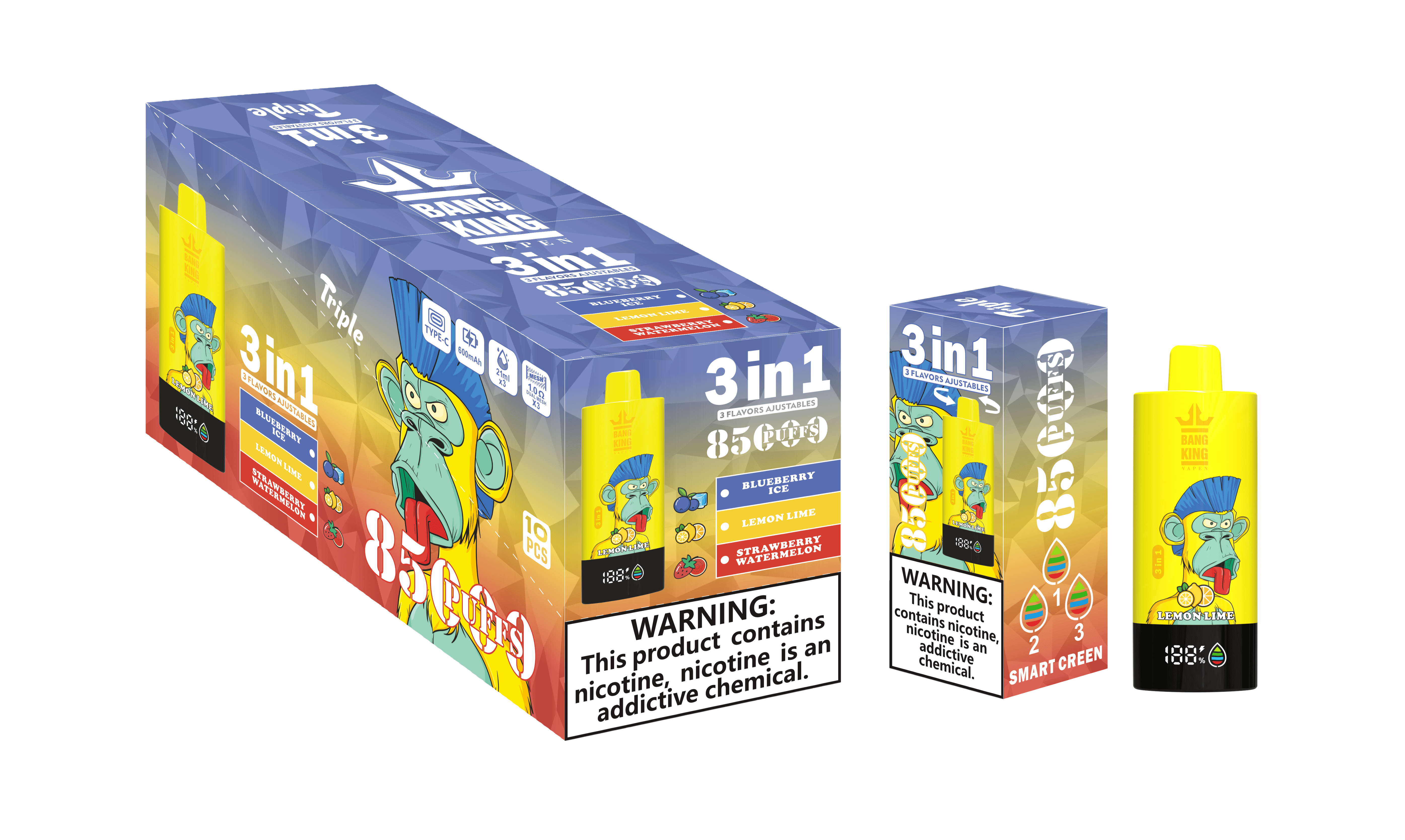 Bang King Triple 85000 puffs 3-in-1 Disposable Vape