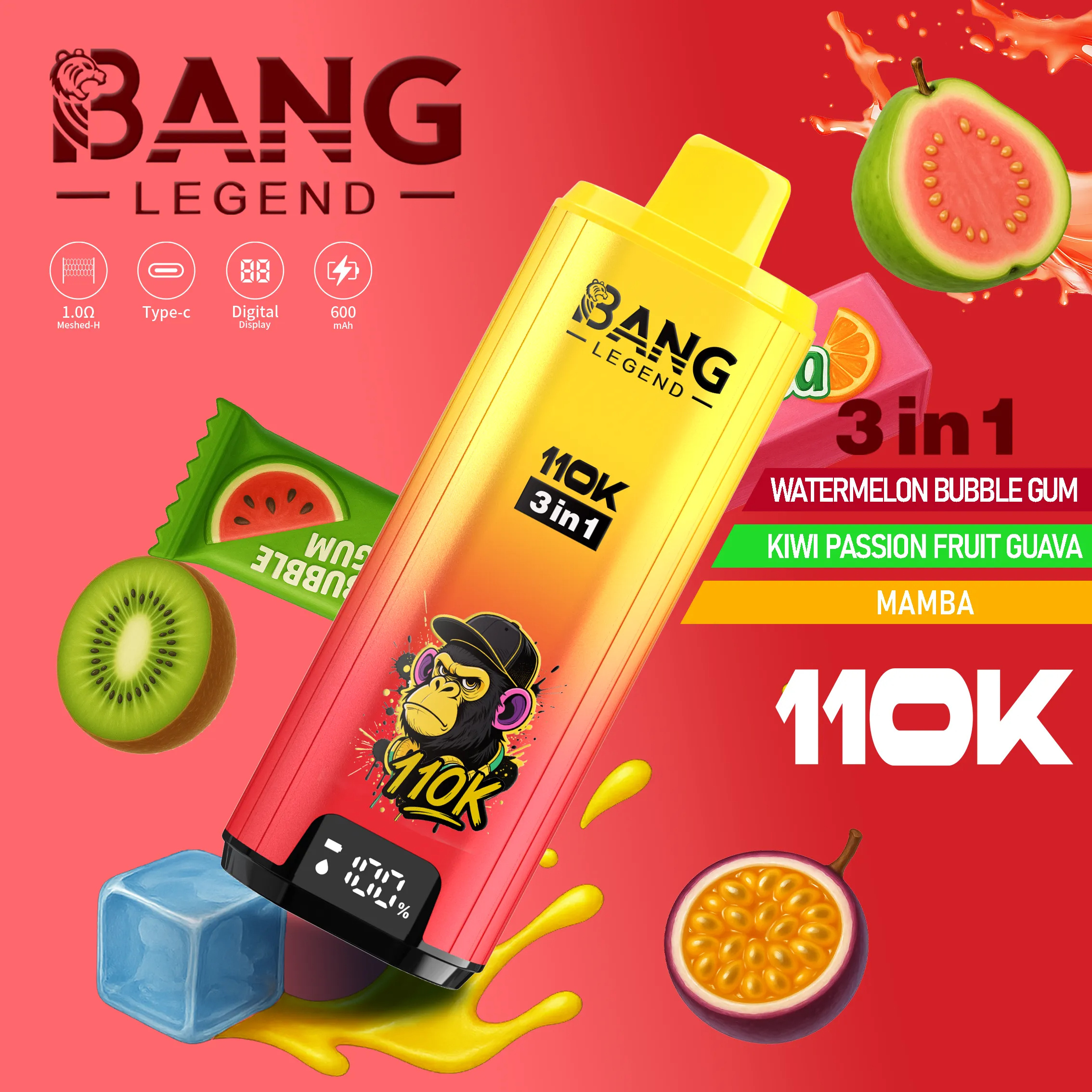 Bang Legend 110K Puffs Eldobható Vape – 12 íz | 3 az 1-ben íz-