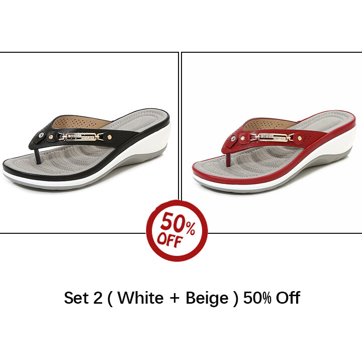 ⏰Last Day Promotion 49% OFF -Women's Arch Support Soft Cushion Flip Flops Thong Sandals Slippers