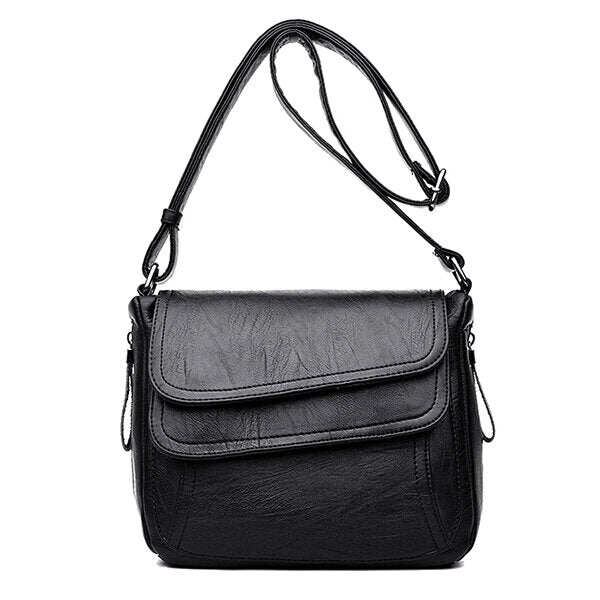 Bolsa de ombro sólida feminina Bolsa de ombro casual com vários slots