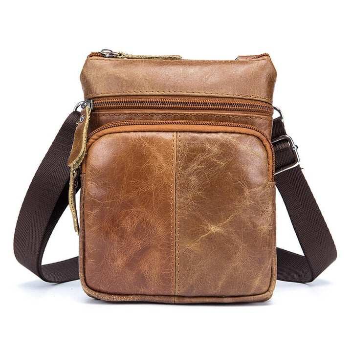 Męska skórzana mała torba listonoszka Crossbody