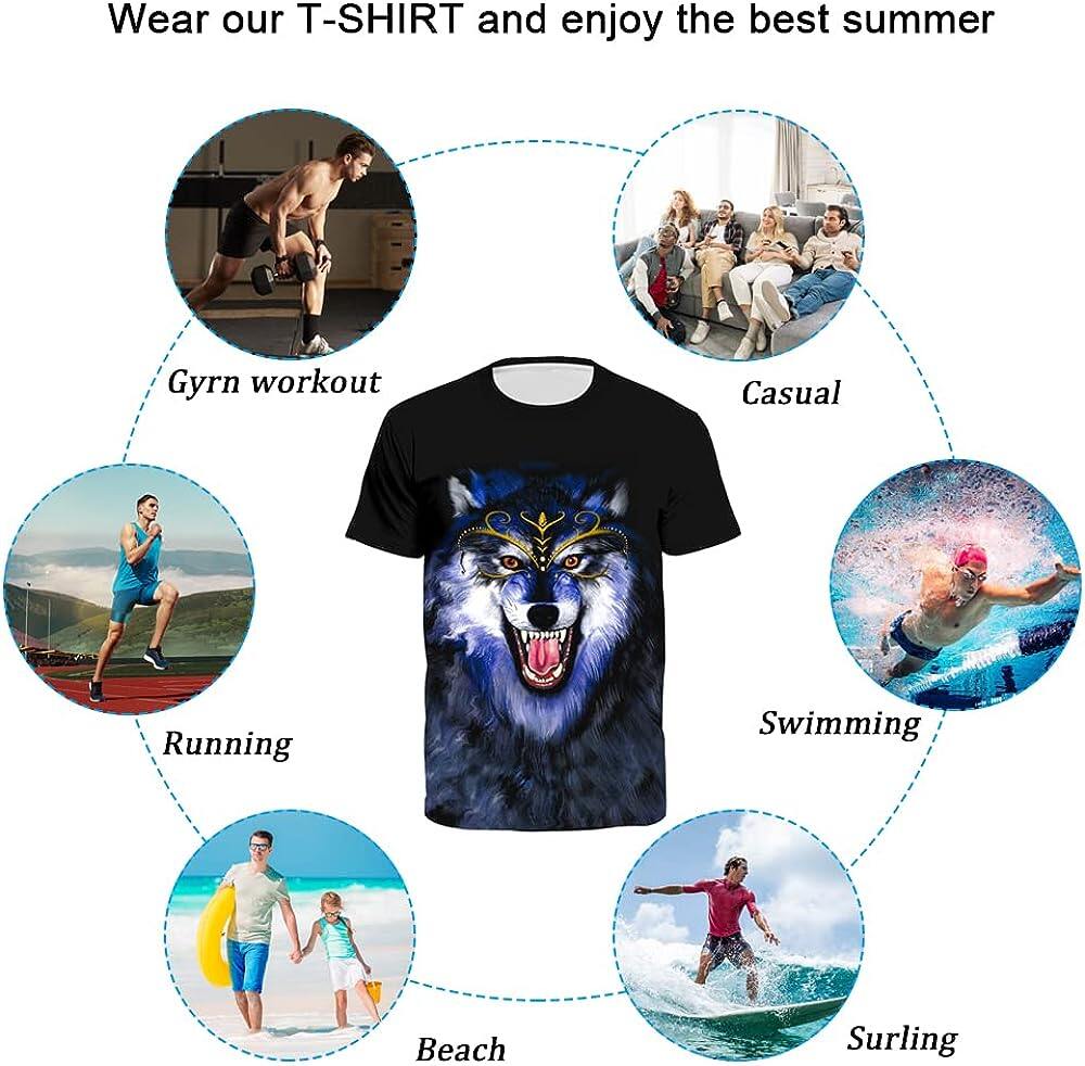 Men's 3D Print Skull T-Shirt 3D Creative Print Short Sleeve T-Shirt Casual Round Neck Novelty Street Fashion Tees Shirt