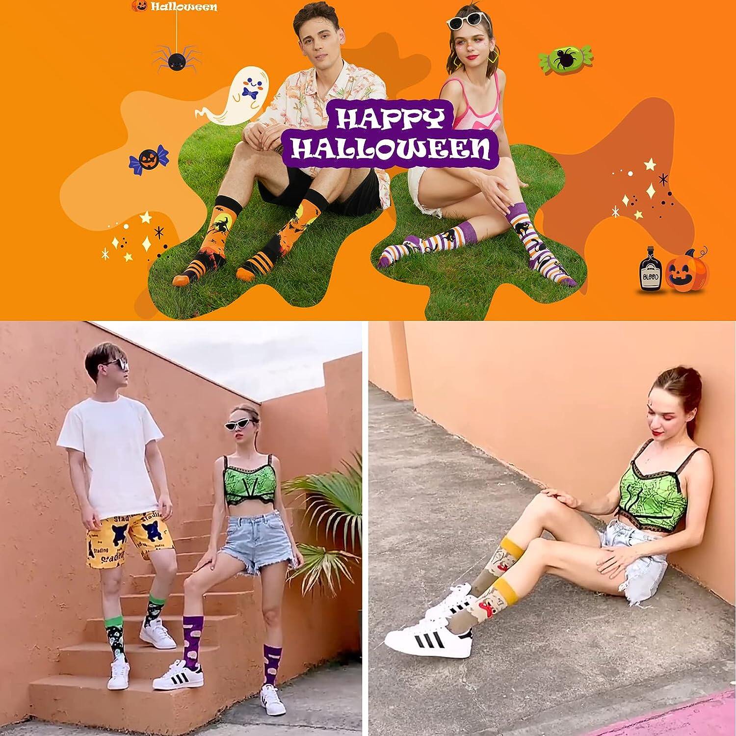 Meias coloridas divertidas