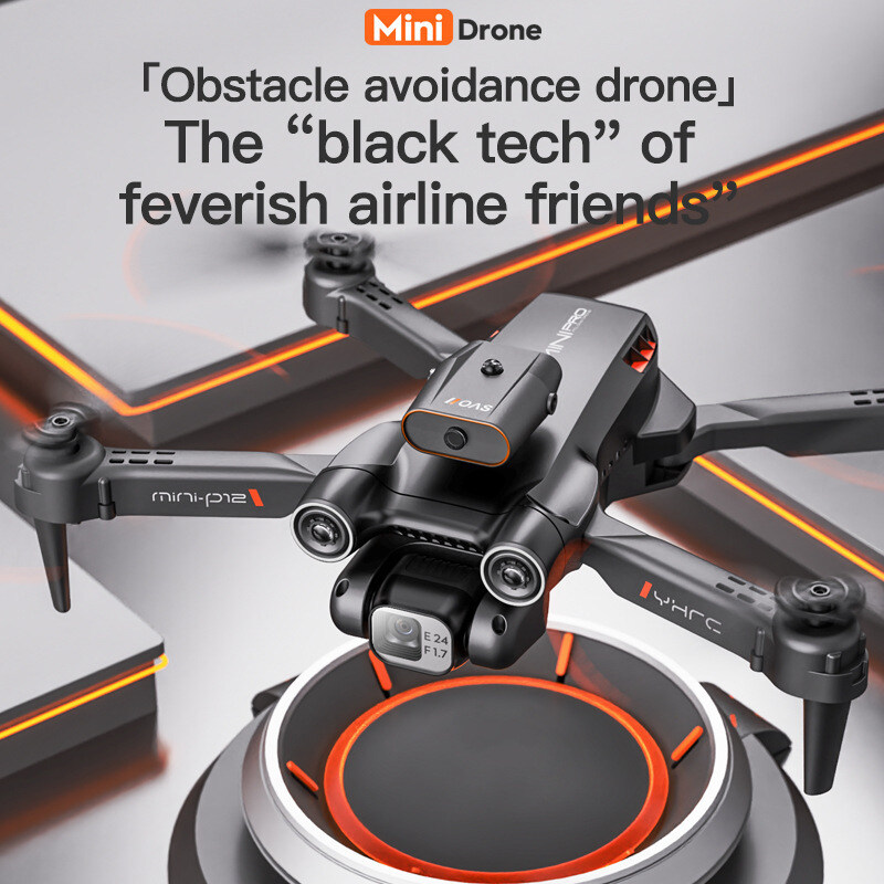 P12 Optical Flow Positioning Drone 8K ESC Dual Lens Aerial Photographer Full Obstacle Avoidance RC Aircraft