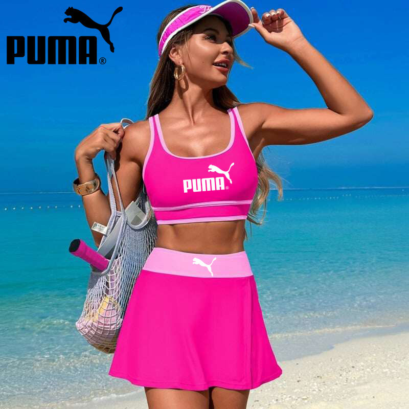 PUMA® Fashionable color-blocked bikini swimsuit with sport skirt