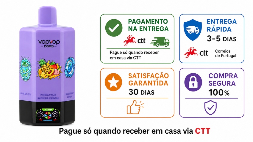 VOPVOP 150K Pagamento na Entrega CTT Portugal vape descartável
