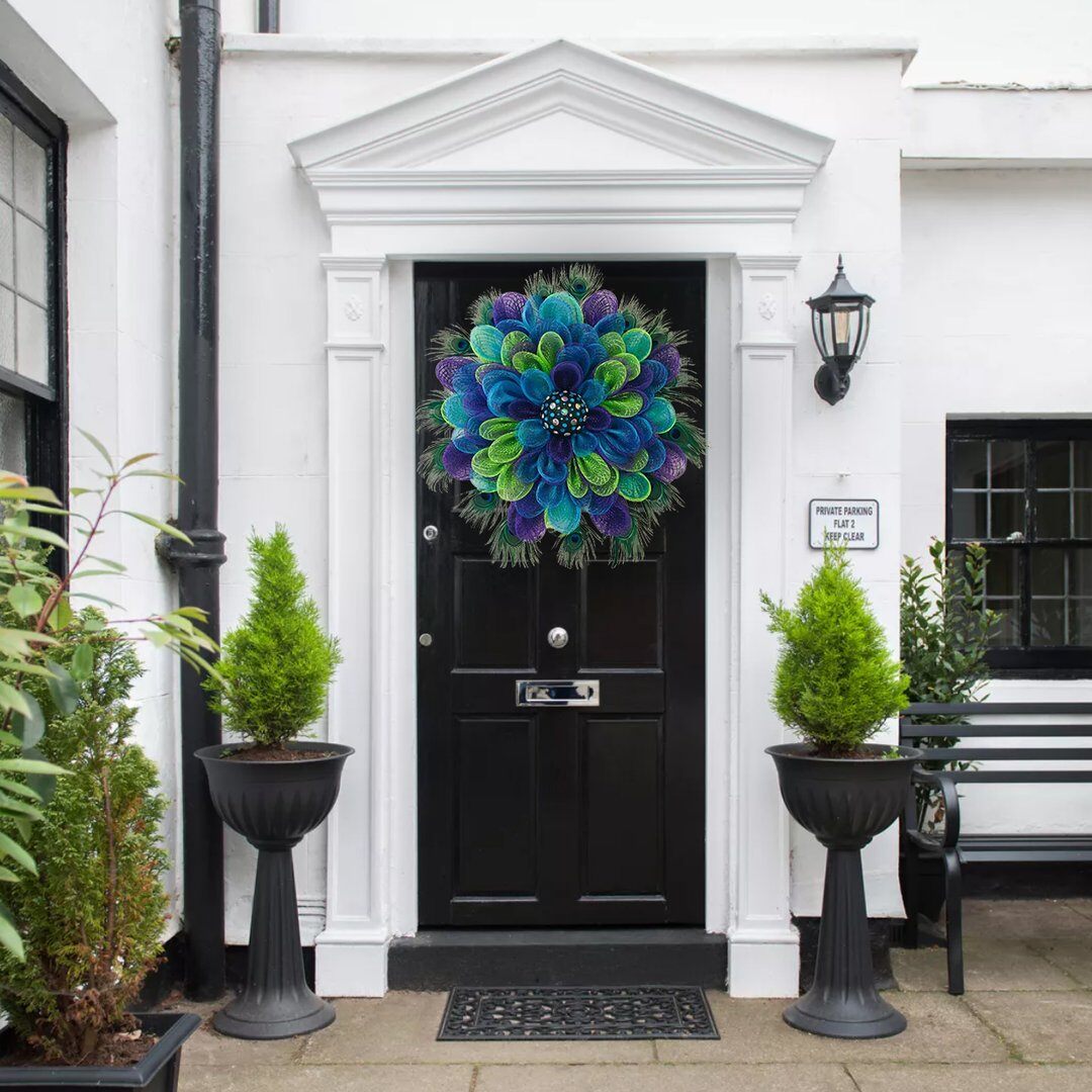 💖 Časově omezená nabídka💖 SLEVA 45 % – věnec s pavím vzorem