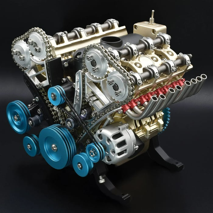 Kit de ensamblaje mecánico de motor de coche V8 de metal para aprender a armar (3 años de garantía)