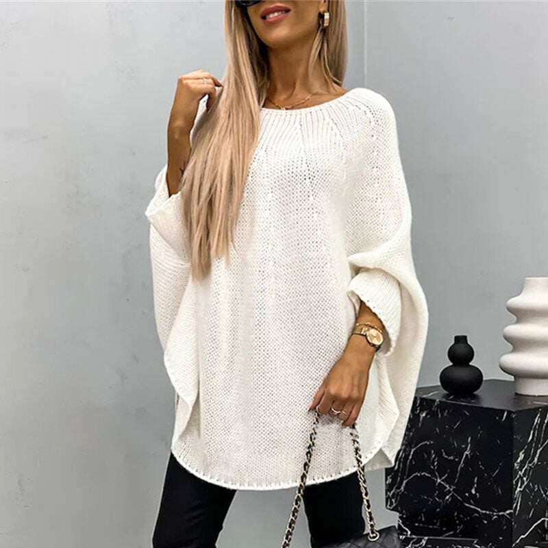 💝Elegancki damski sweterek typu cape z dzianiny