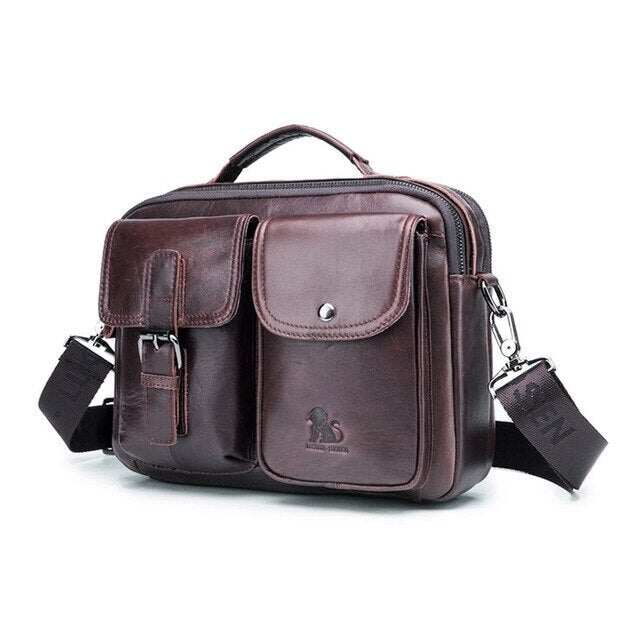 Torba na ramię z prawdziwej skóry dla mężczyzn Business Messenger Bag