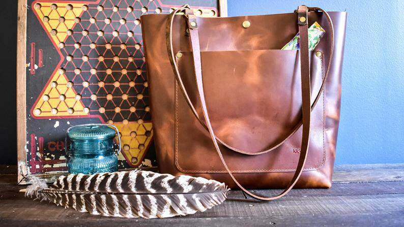 Vintage matná kožená taška přes rameno