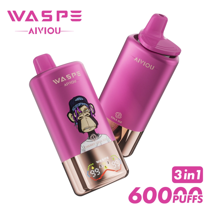 WASPE AIVIOU 60000 Puffs Disposable Vape Cherry cola ice cream + strawberry cola ice cream + cola ice cream
