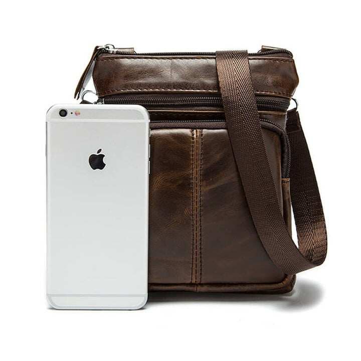 Męska skórzana mała torba listonoszka Crossbody