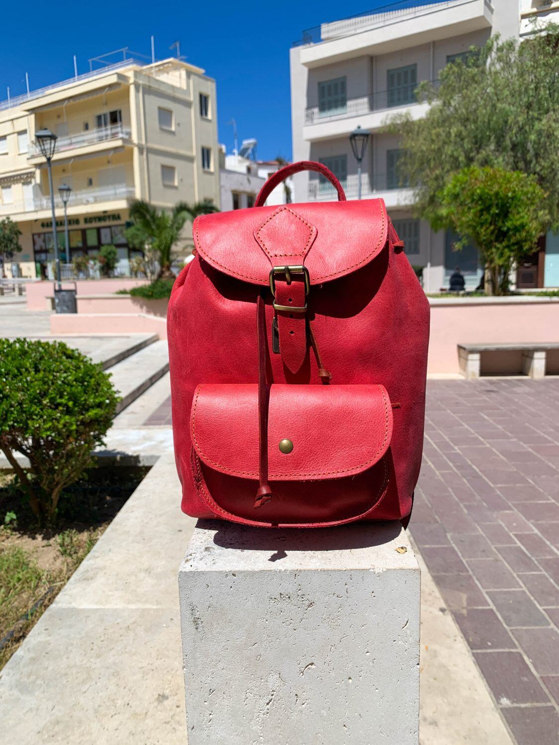 Δερμάτινη τσάντα πλάτης