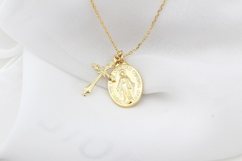 Virgin Mary and Jesus Necklace