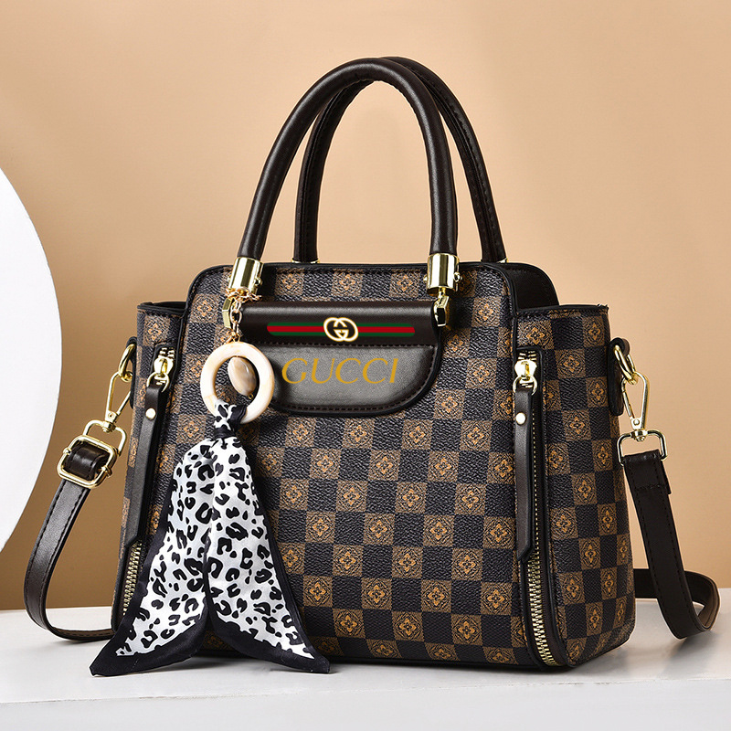 2024 nova bolsa de couro em cor contrastante da moda