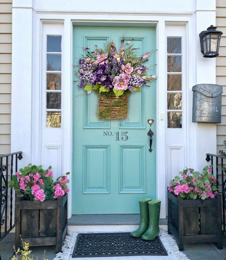 💝Sleva na poslední den - 50% sleva💖Věnce s levandulovým košíkem -Květinový věnec ke Dni matek, dárek pro maminku💐🥰