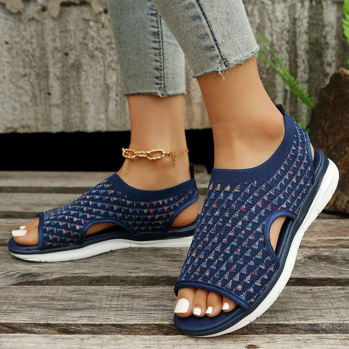 2023 Sandálias ortopédicas de malha elástica premium