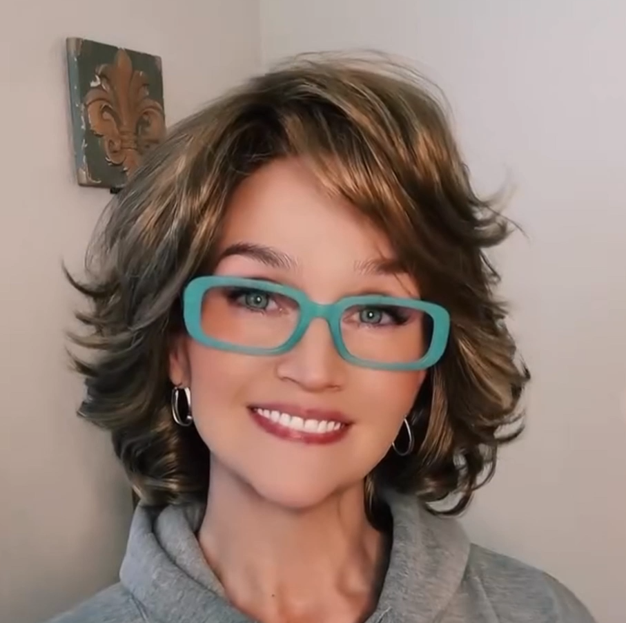 Fluffy Curls Hair Oblique Bangs Short Hair Wig