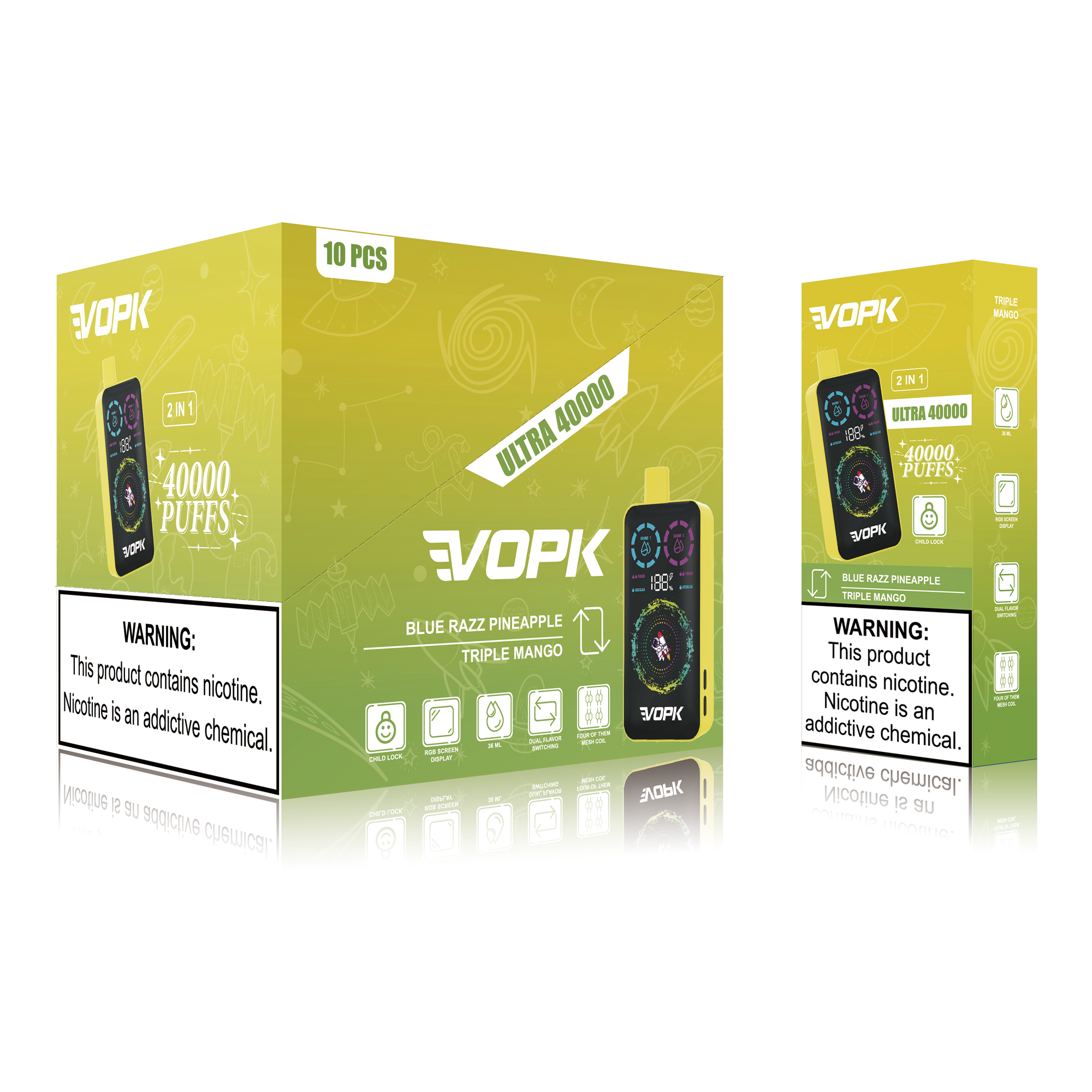 VOPK ULTRA 40000 Puffs Double Taste Jednorazowe Vape - Zaawansowane funkcje dla maksymalnej przyjemności 10 szt.