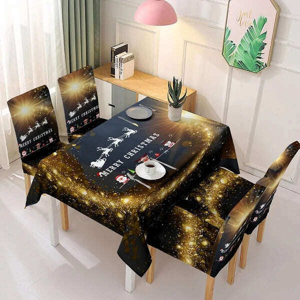 🎅 Promoção de Natal com 50% de desconto - Decoração de toalha de mesa de Natal para cadeira