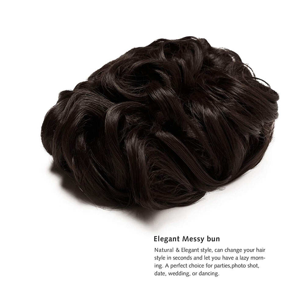 Extensão de coque de cabelo curto e encaracolado