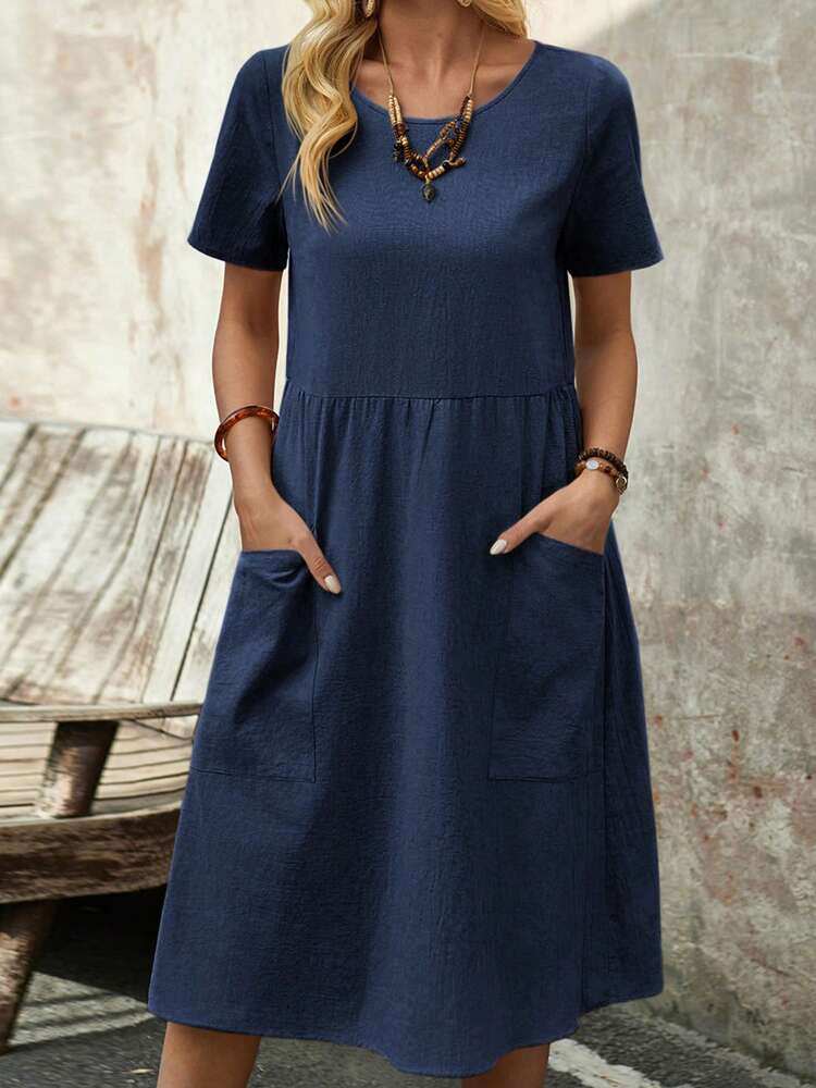 2024 novo vestido casual confortável de algodão e linho
