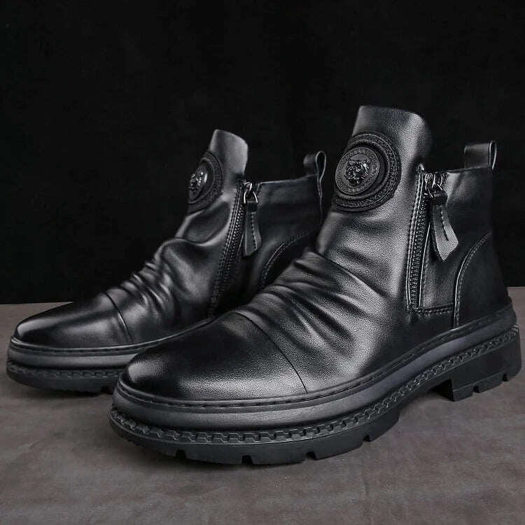 🔥Oferta por tempo limitado 49% DE DESCONTO🔥Botas Martin de couro feitas à mão italianas